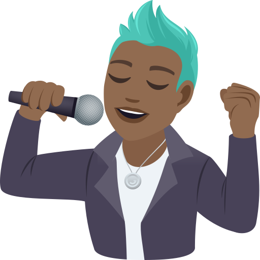 Man Singer: Medium-Dark Skin Tone on JoyPixels