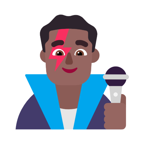 Man Singer: Medium-Dark Skin Tone on Microsoft Fluent
