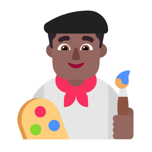 Man Artist: Medium-Dark Skin Tone on Microsoft Fluent