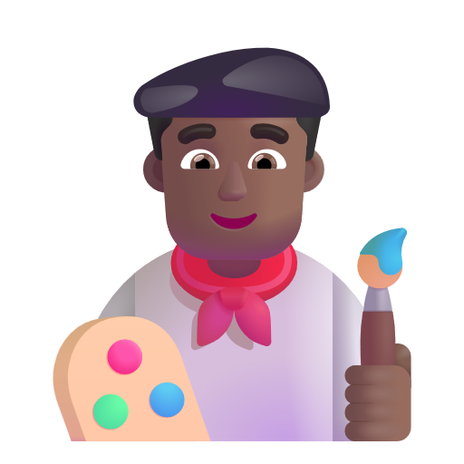 Man Artist: Medium-Dark Skin Tone on Microsoft 3D