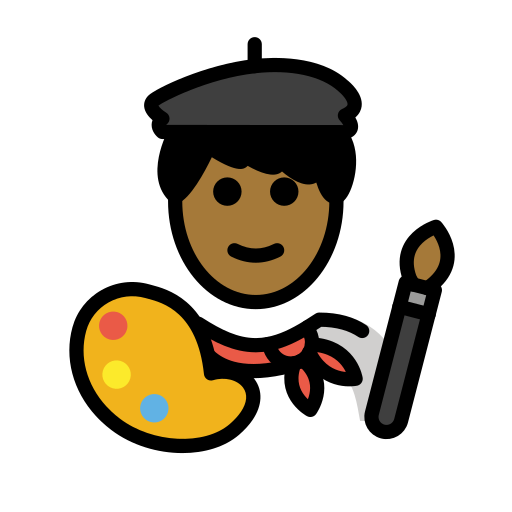 Man Artist: Medium-Dark Skin Tone on OpenMoji