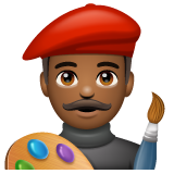 Man Artist: Medium-Dark Skin Tone on WhatsApp