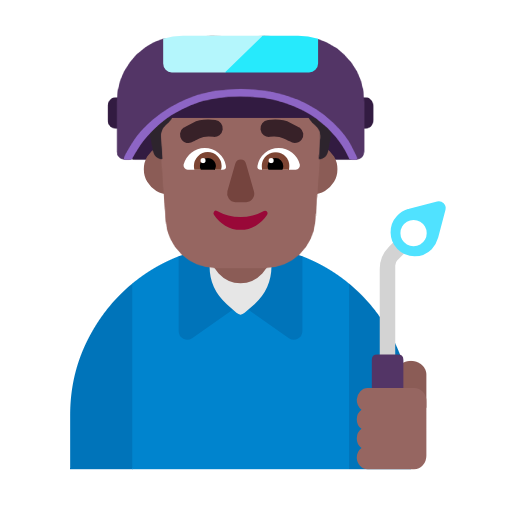 Man Factory Worker: Medium-Dark Skin Tone on Microsoft Fluent