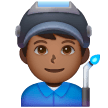 Man Factory Worker: Medium-Dark Skin Tone on Samsung