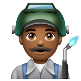 Man Factory Worker: Medium-Dark Skin Tone on WhatsApp
