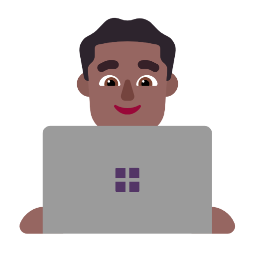 Man Technologist: Medium-Dark Skin Tone on Microsoft Fluent