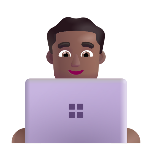 Man Technologist: Medium-Dark Skin Tone on Microsoft 3D