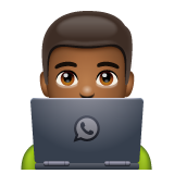 Man Technologist: Medium-Dark Skin Tone on WhatsApp