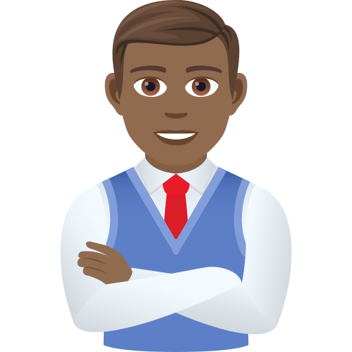 Man Office Worker: Medium-Dark Skin Tone on JoyPixels