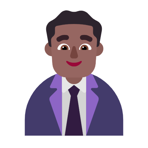 Man Office Worker: Medium-Dark Skin Tone on Microsoft Fluent