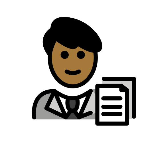 Man Office Worker: Medium-Dark Skin Tone on OpenMoji