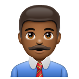 Man Office Worker: Medium-Dark Skin Tone on WhatsApp