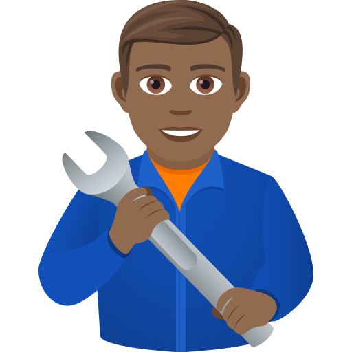 Man Mechanic: Medium-Dark Skin Tone on JoyPixels