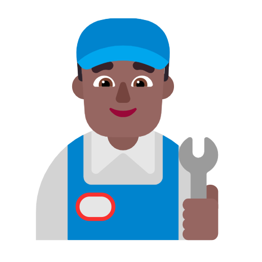 Man Mechanic: Medium-Dark Skin Tone on Microsoft Fluent