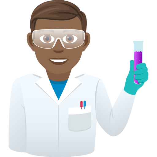 Man Scientist: Medium-Dark Skin Tone on JoyPixels