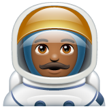 Man Astronaut: Medium-Dark Skin Tone on WhatsApp