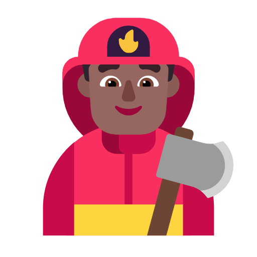 Man Firefighter: Medium-Dark Skin Tone on Microsoft Fluent