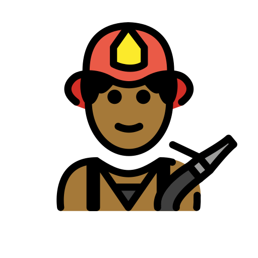Man Firefighter: Medium-Dark Skin Tone on OpenMoji