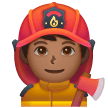 Man Firefighter: Medium-Dark Skin Tone on Samsung