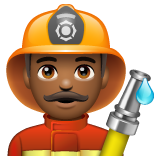 Man Firefighter: Medium-Dark Skin Tone on WhatsApp