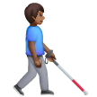 Man With White Cane Facing Right: Medium-Dark Skin Tone on Samsung