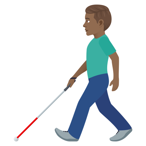 Man With White Cane: Medium-Dark Skin Tone on JoyPixels