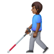 Man With White Cane: Medium-Dark Skin Tone on Samsung