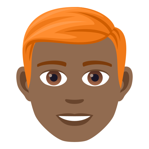 Man: Red Hair: Medium-Dark Skin Tone on JoyPixels