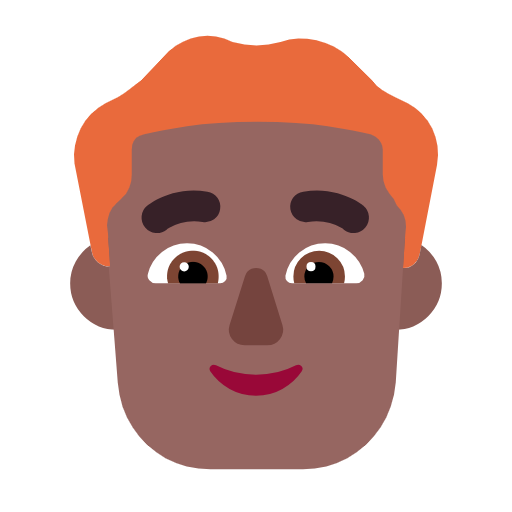 Man: Red Hair: Medium-Dark Skin Tone on Microsoft Fluent