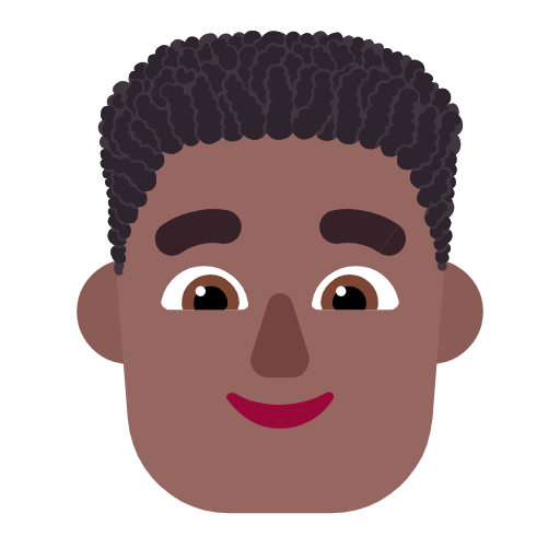 Man: Curly Hair: Medium-Dark Skin Tone on Microsoft Fluent