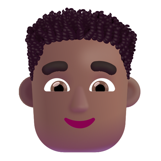 Man: Curly Hair: Medium-Dark Skin Tone on Microsoft 3D