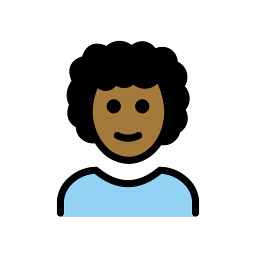 Man: Curly Hair: Medium-Dark Skin Tone on OpenMoji
