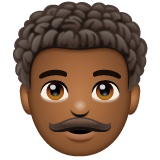Man: Curly Hair: Medium-Dark Skin Tone on WhatsApp
