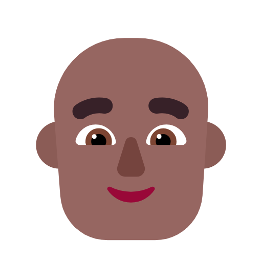 Man: Bald: Medium-Dark Skin Tone on Microsoft Fluent