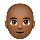 Man: Bald: Medium-Dark Skin Tone on WhatsApp