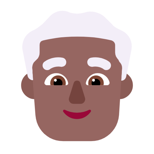 Man: White Hair: Medium-Dark Skin Tone on Microsoft Fluent