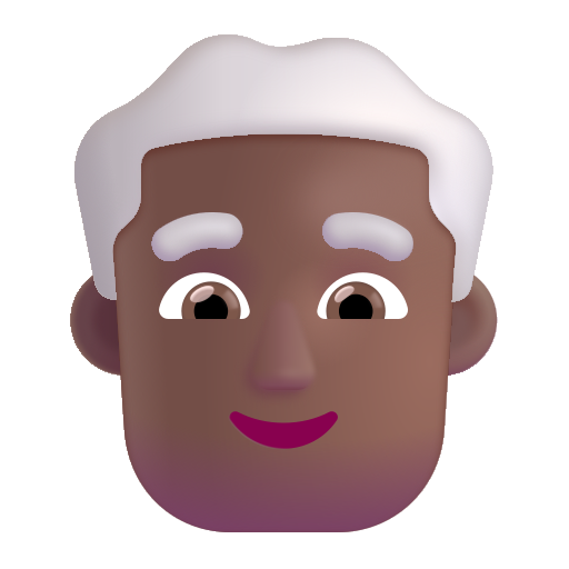 Man: White Hair: Medium-Dark Skin Tone on Microsoft 3D