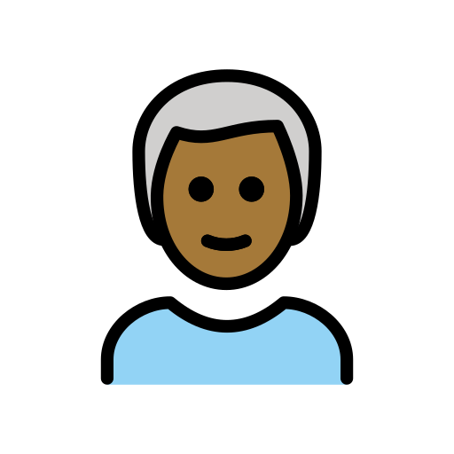 Man: White Hair: Medium-Dark Skin Tone on OpenMoji