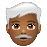 Man: White Hair: Medium-Dark Skin Tone on WhatsApp