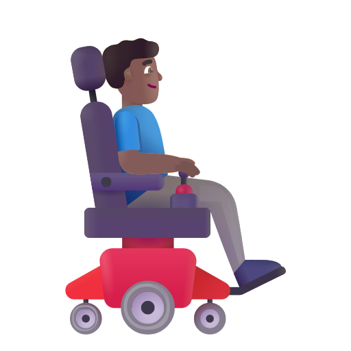 Man In Motorized Wheelchair Facing Right: Medium-Dark Skin Tone on Microsoft 3D