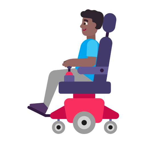 Man In Motorized Wheelchair: Medium-Dark Skin Tone on Microsoft Fluent