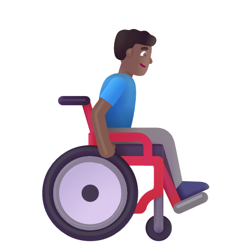 Man In Manual Wheelchair Facing Right: Medium-Dark Skin Tone on Microsoft 3D