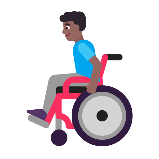 Man In Manual Wheelchair: Medium-Dark Skin Tone on Microsoft Fluent