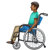 Man In Manual Wheelchair: Medium-Dark Skin Tone on WhatsApp