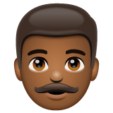 Man: Medium-Dark Skin Tone on WhatsApp
