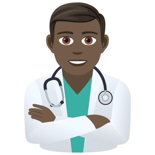 Man Health Worker: Dark Skin Tone on JoyPixels