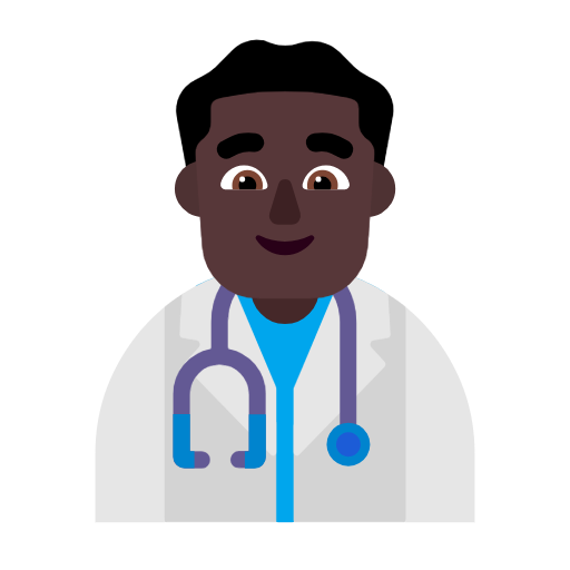 Man Health Worker: Dark Skin Tone on Microsoft Fluent
