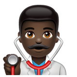 Man Health Worker: Dark Skin Tone on WhatsApp
