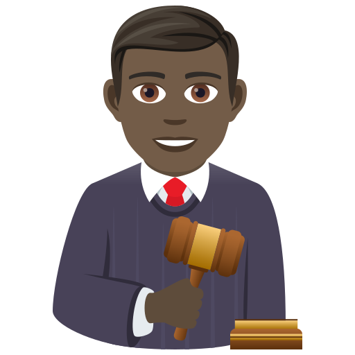 Man Judge: Dark Skin Tone on JoyPixels
