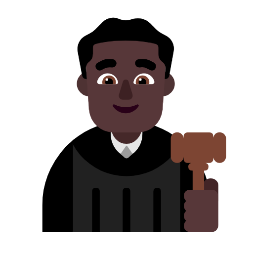 Man Judge: Dark Skin Tone on Microsoft Fluent